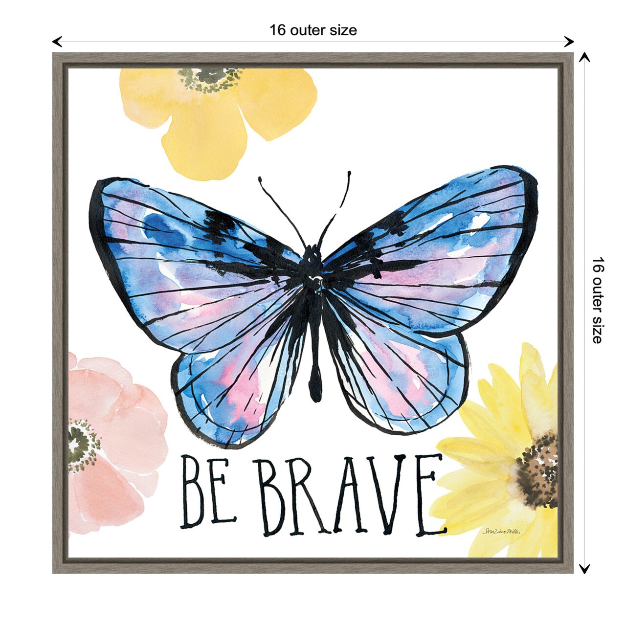 Beautiful Butterfly IV by Sara Zieve Miller Canvas Wall Art Print Framed